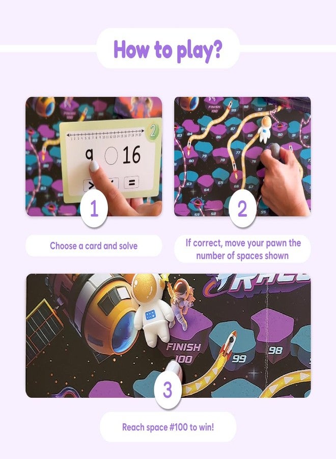 The Fidget Game Rocket Race - Math Board Game for Kids Ages 5-8 | Build Foundational Skills in Number Sense, Comparing, and Place Value | Classroom Must Have for Grades K-2 - Image 3